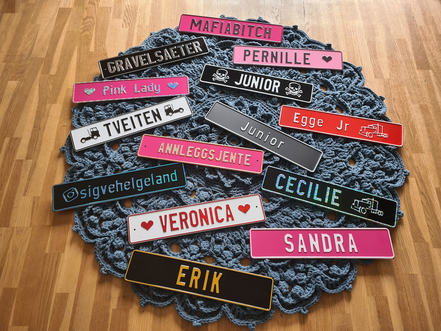 Sjåførskilt/Navneskilt - Aluminiumsplate