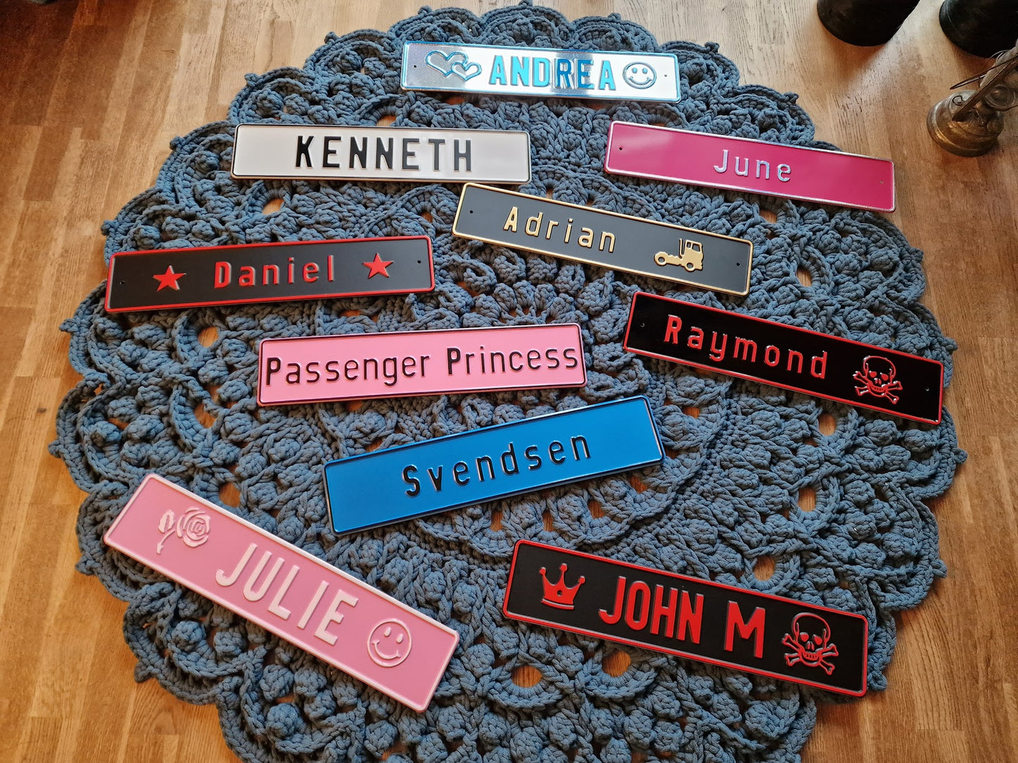 Sjåførskilt/Navneskilt - Aluminiumsplate