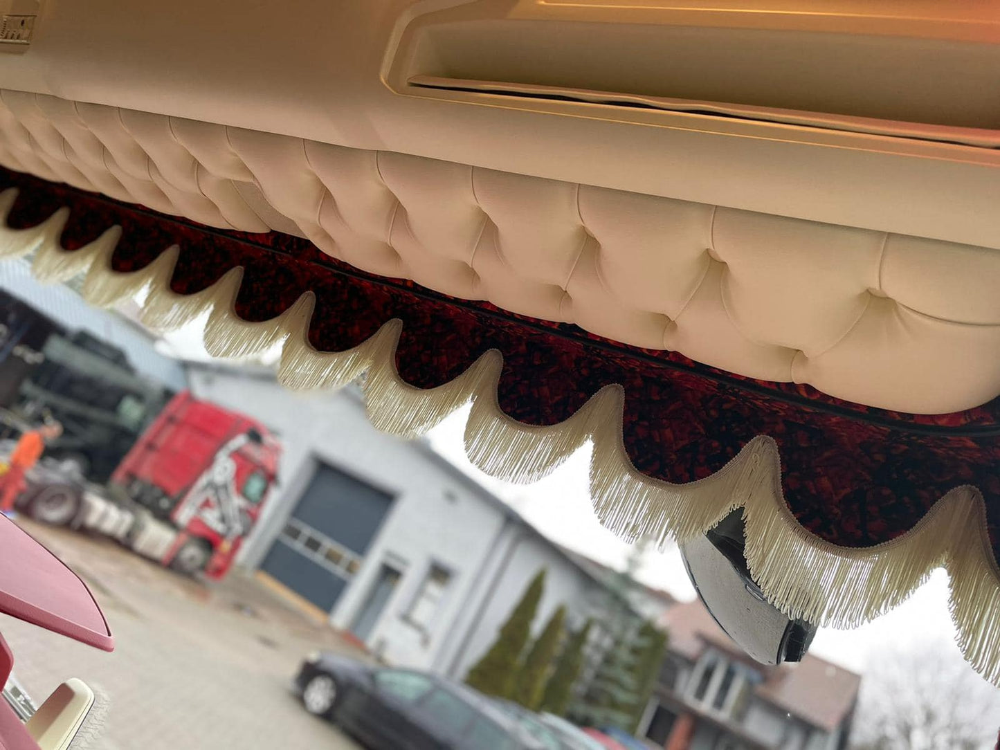 Sun visor made to order - Button fastening, LED diodes, Alcantara