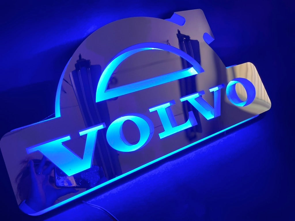 LED Lysskilt/Speil 3D, VOLVO Logo, Type 2 - Rød/RGB 24V