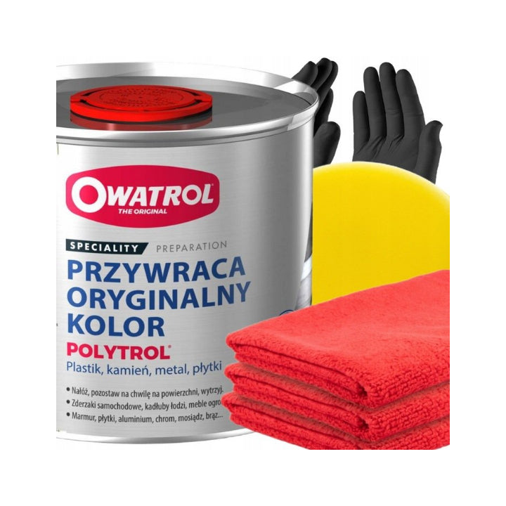 Owatrol Polytrol 500ml - Color Restorer + Applicator, Nitrile Gloves and 3 Microfibers
