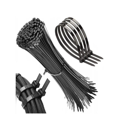 100pcs Cable Ties / Strips, Black - 4.8x300mm