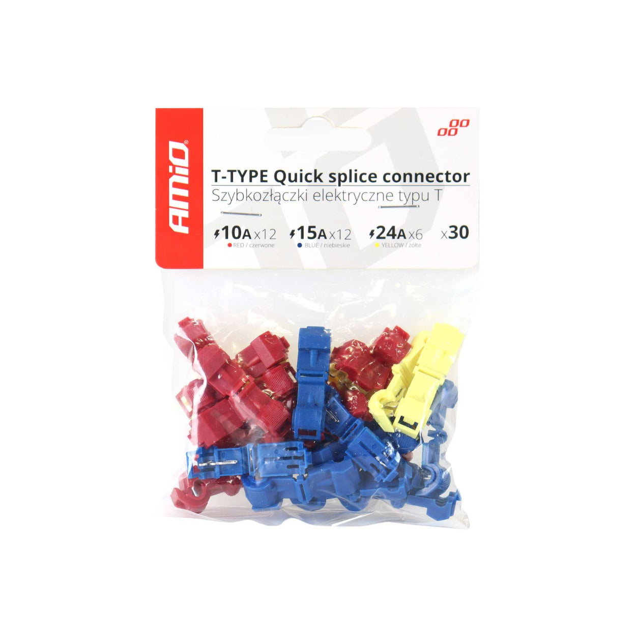 Quick-connect set T-connector, 30pcs, AMIO