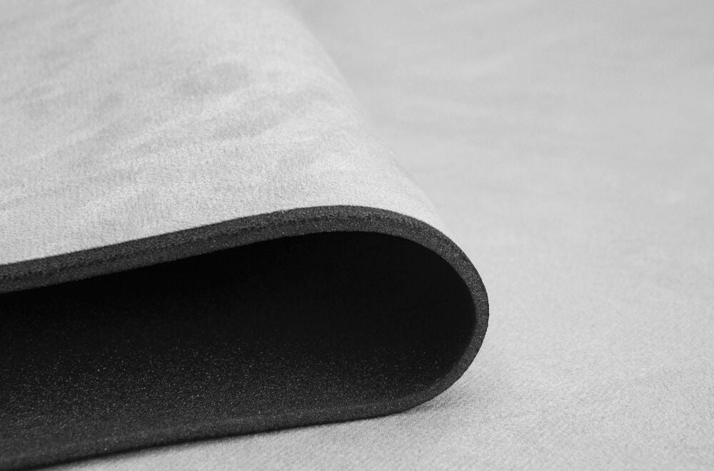 Alcantara med Svamp, til Taktrekk / Andre Elementer - Lys Grå/Silver