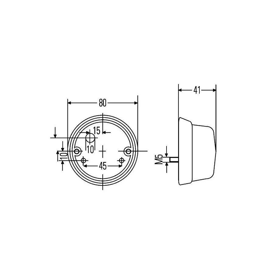 Hella Round Taillight, Red