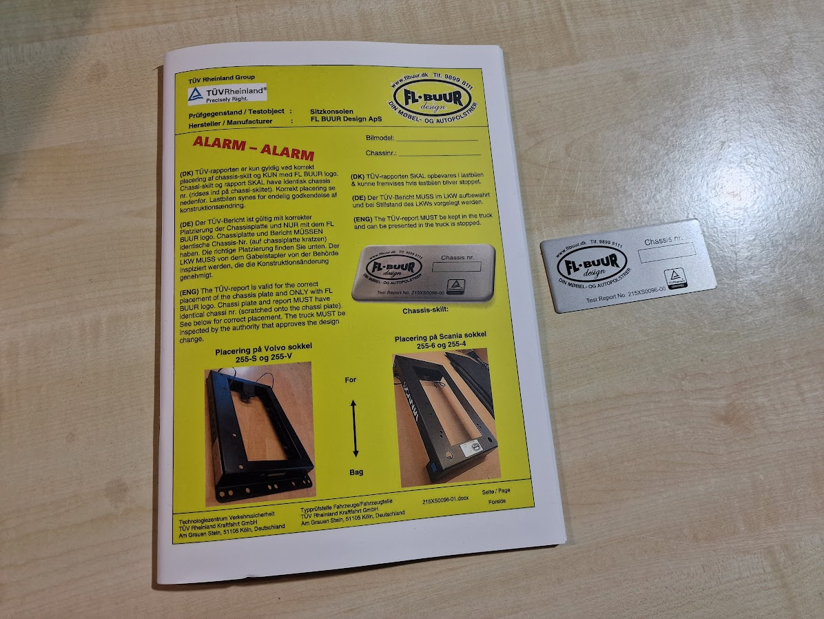 Low Chair Base, TÜV Approved for Scania Nextgen R/S - 5cm high