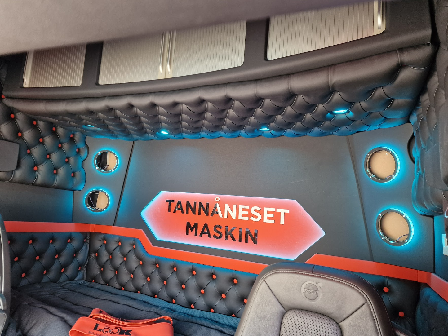 Back Cabinet Plate Made to Order - Button Padding, LED Diodes, Alcantara