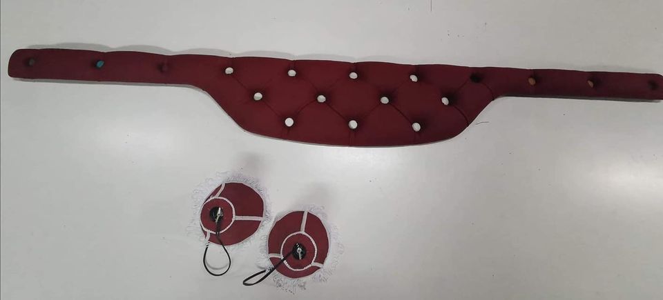 Sun visor made to order - Button fastening, LED diodes, Alcantara