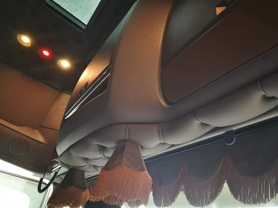 Sun visor made to order - Button fastening, LED diodes, Alcantara