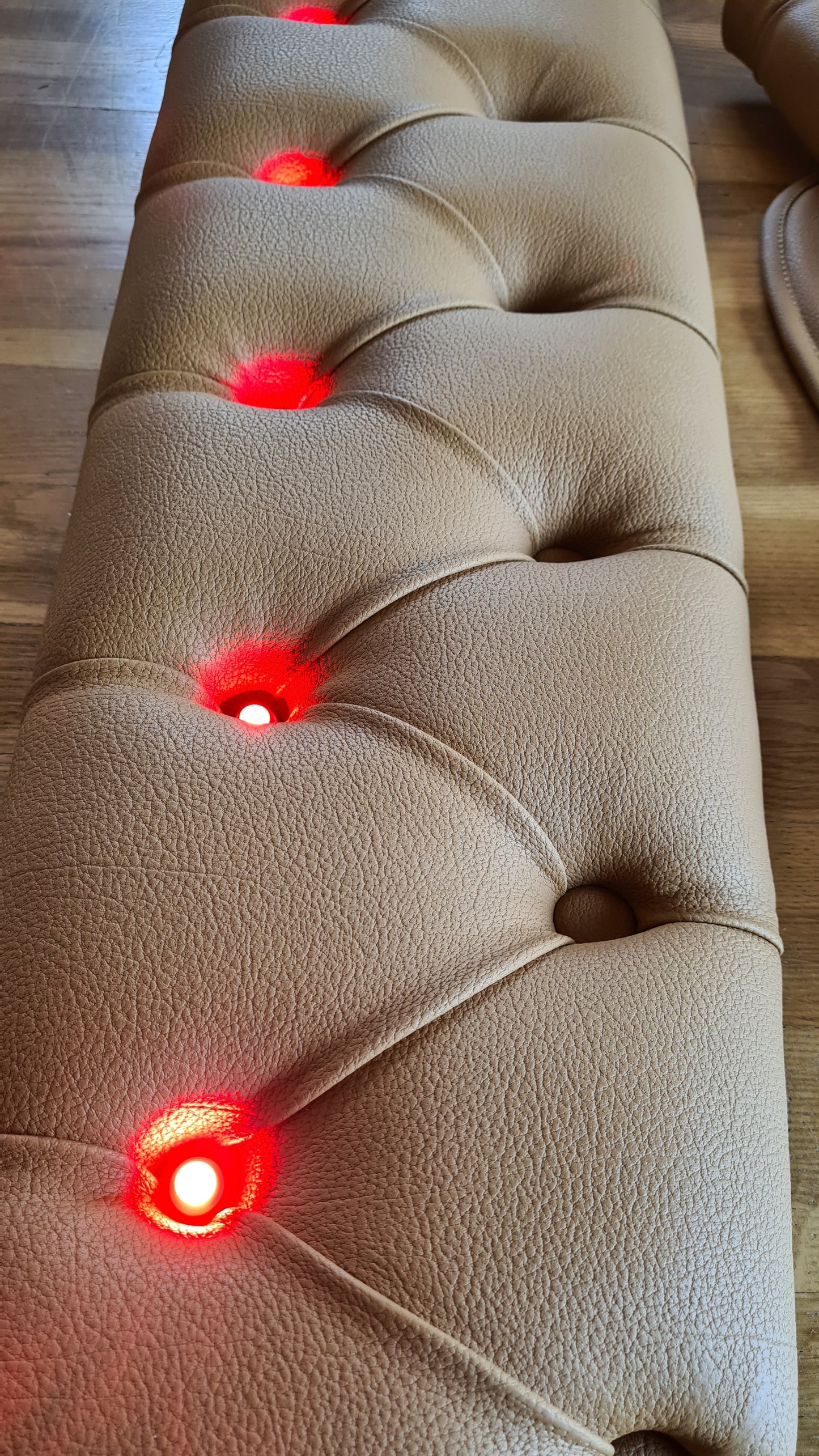 Sun visor made to order - Button fastening, LED diodes, Alcantara