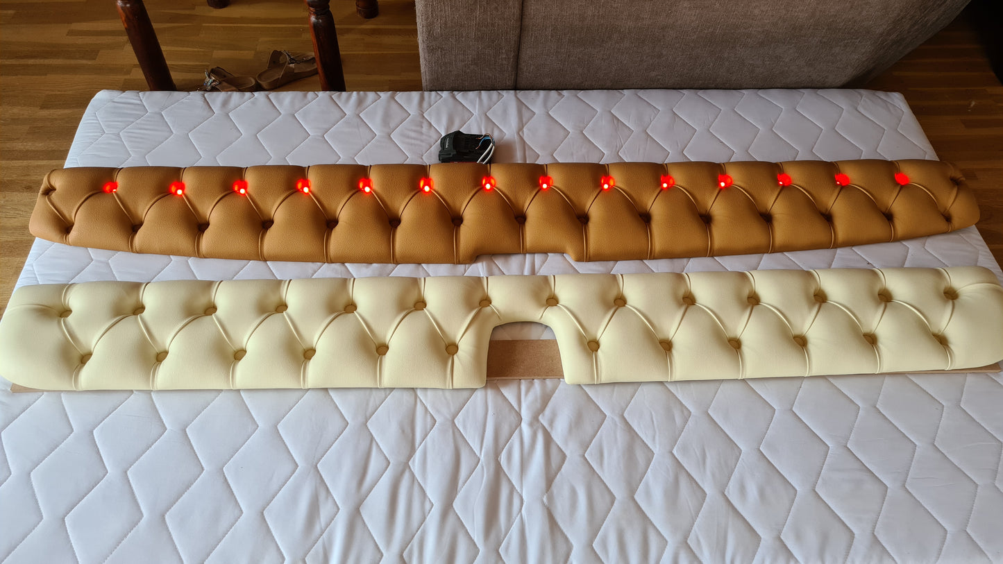 Sun visor made to order - Button fastening, LED diodes, Alcantara