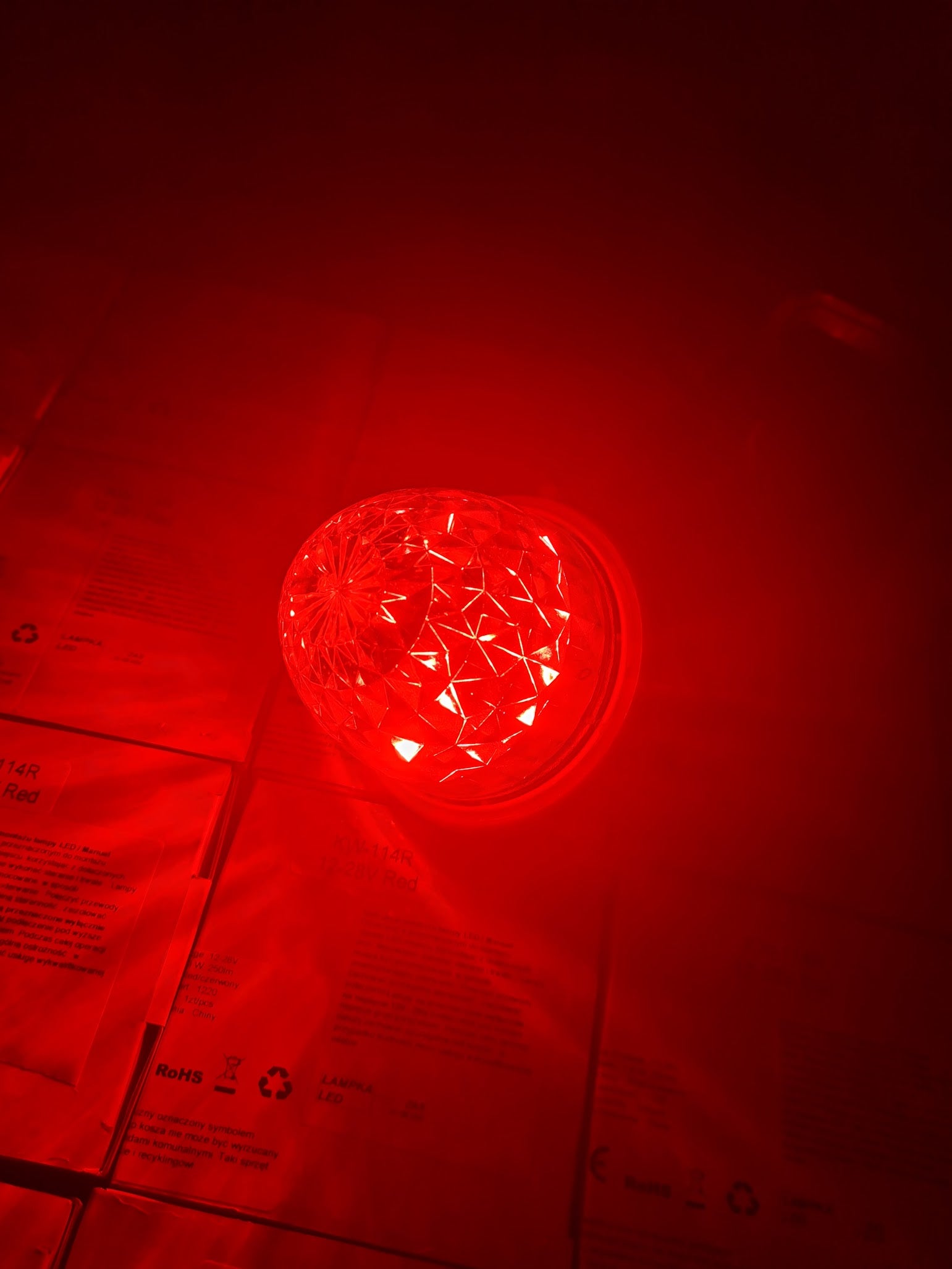 Interiørlampe / Melonlys LED 12/24V - Rød