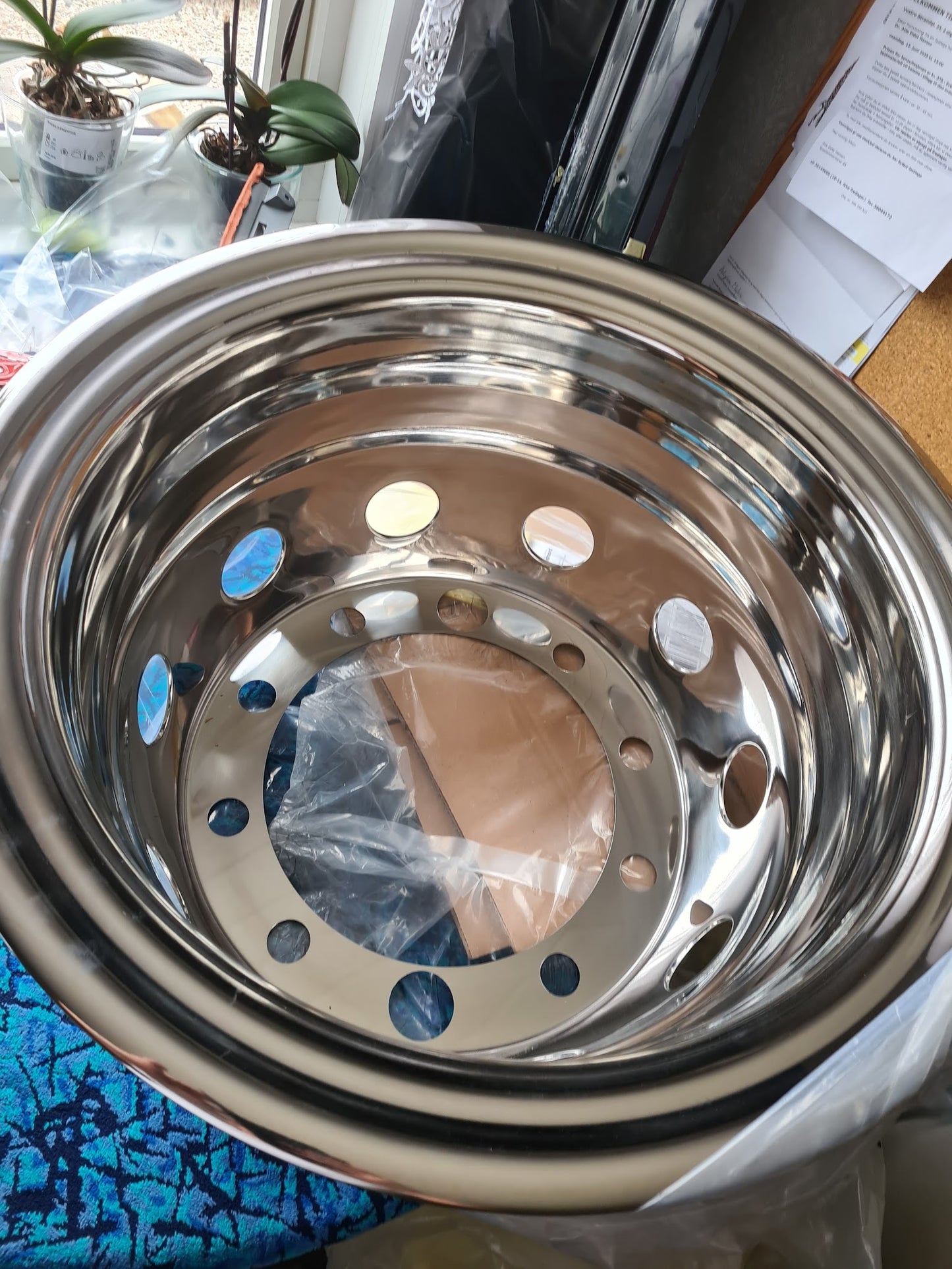 Hjulkapsel Bak i Rustfritt Stål - 22.5x9