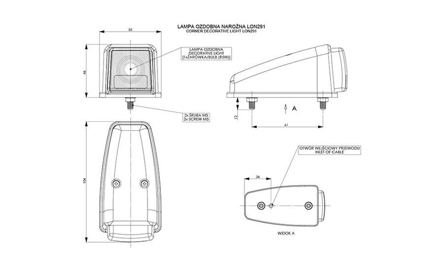 Taklampe Horpol - Oransj