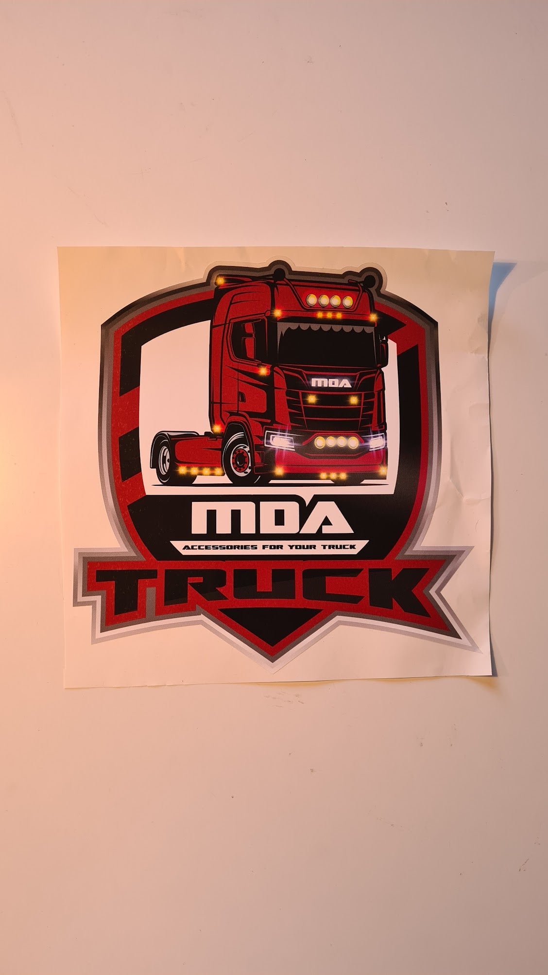 MDA TRUCK - Klistemerke, 7 / 12 / 26,5cm