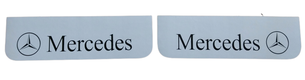 Mud flap Mercedes/Star, 60x18cm - White