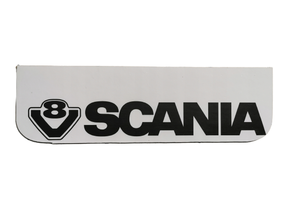Mud flap Scania/V8, 60x18cm - White