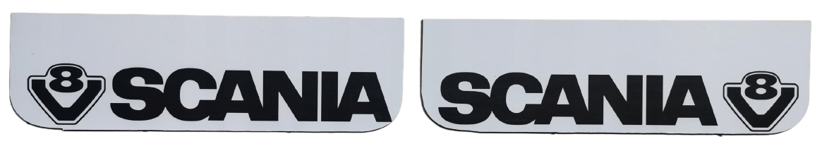 Mud flap Scania/V8, 60x18cm - White