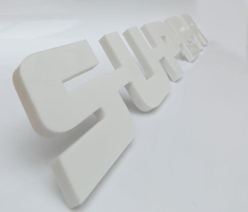 SUPER Emblem Plastic - White