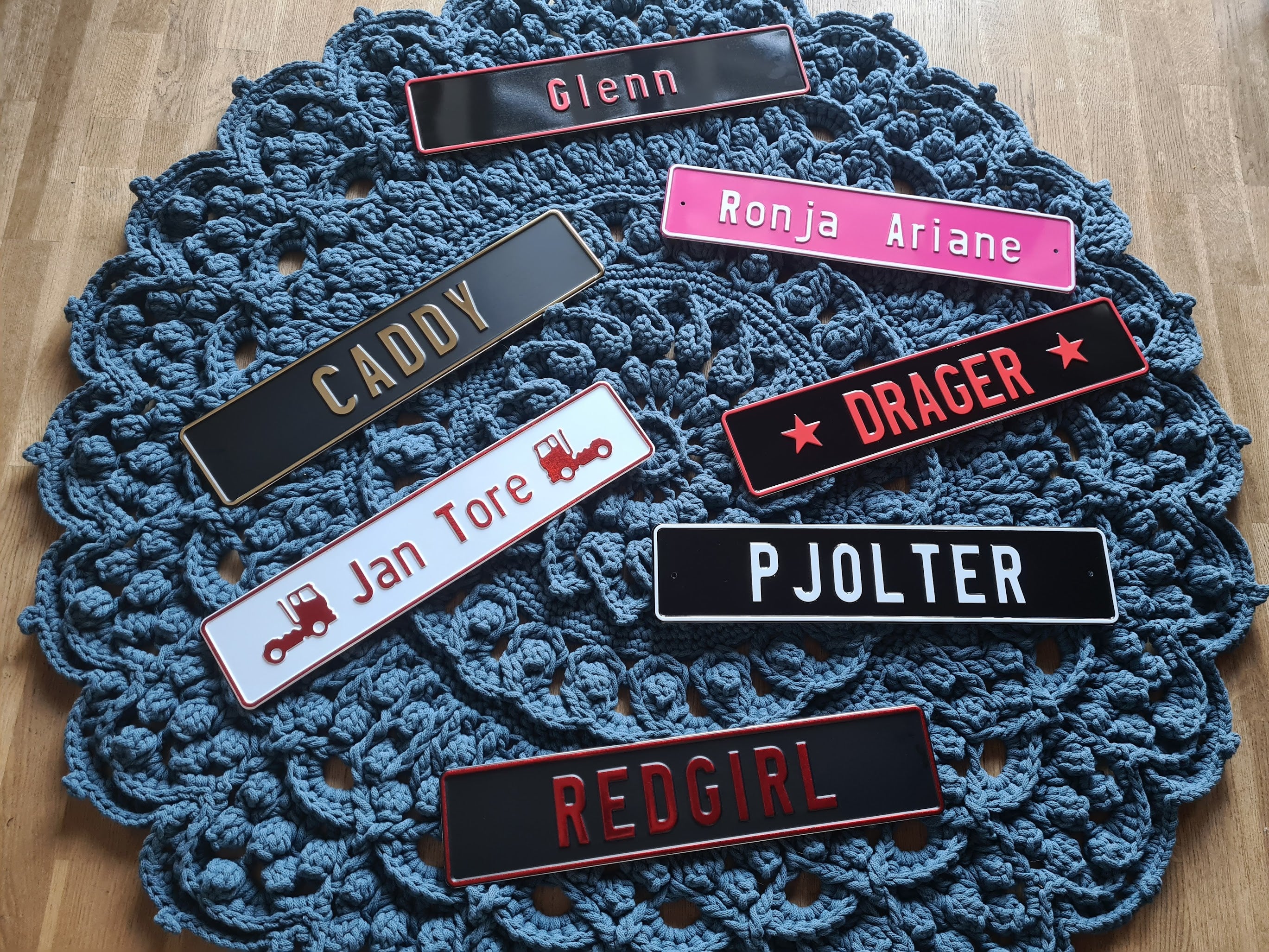 Sjåførskilt/Navneskilt - Aluminiumsplate