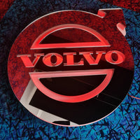 LED Lysskilt/Speil 3D, VOLVO Logo - Rød/RGB 24V
