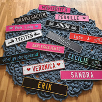 Sjåførskilt/Navneskilt - Aluminiumsplate