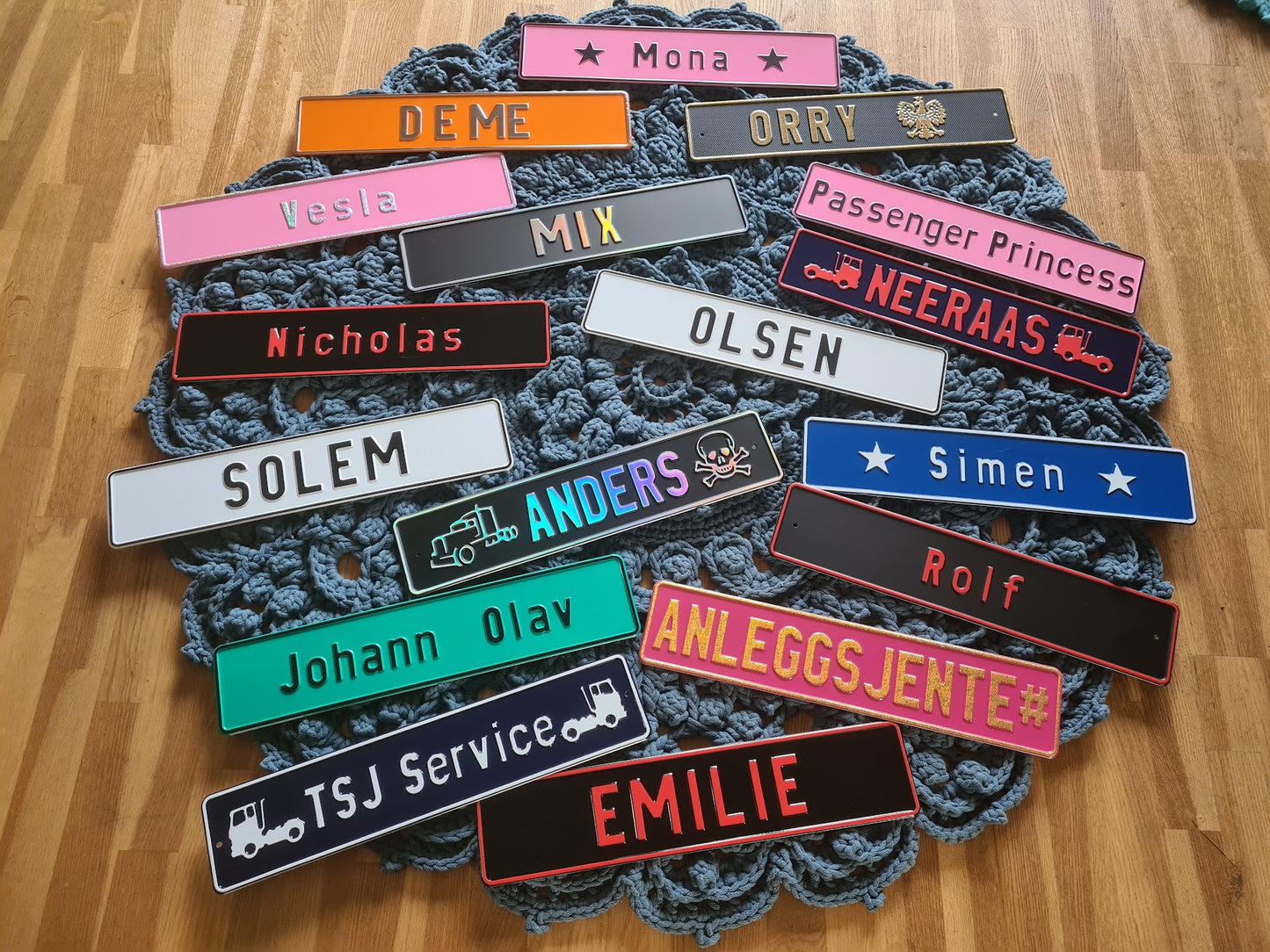 Sjåførskilt/Navneskilt - Aluminiumsplate