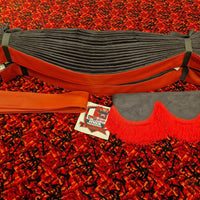 New Black/Red Curtain Set in Standard Fabric/Leather - Ready to Ship!