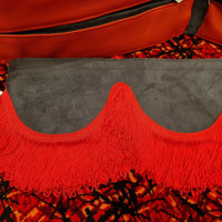 New Black/Red Curtain Set in Standard Fabric/Leather - Ready to Ship!