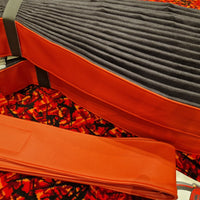 New Black/Red Curtain Set in Standard Fabric/Leather - Ready to Ship!
