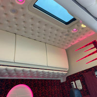 Back Cabinet Plate Made to Order - Button Padding, LED Diodes, Alcantara