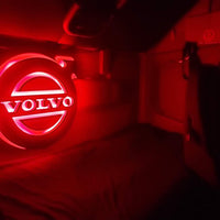 LED Lysskilt 3D, VOLVO Logo / Sort Glans - Rød/RGB 24V