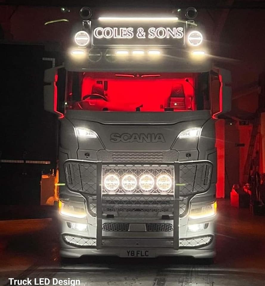 Interiør LED-Innsatser, Hvit/Rød, 2stk - Scania Nextgen