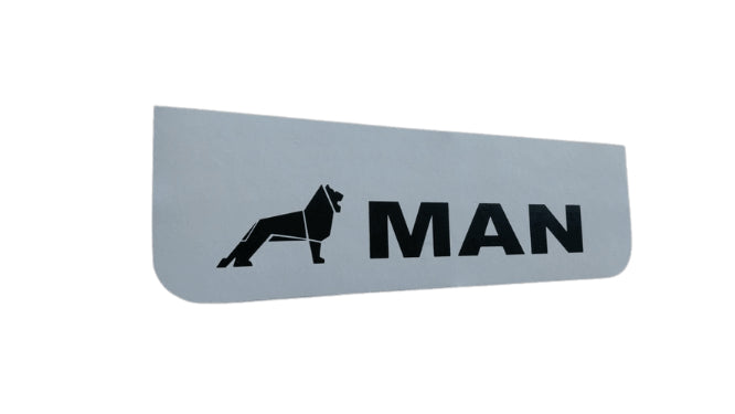 Skvettlapp MAN/Løve, 60x18cm - Hvit