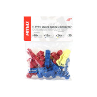 Quick-connect set T-connector, 30pcs, AMIO