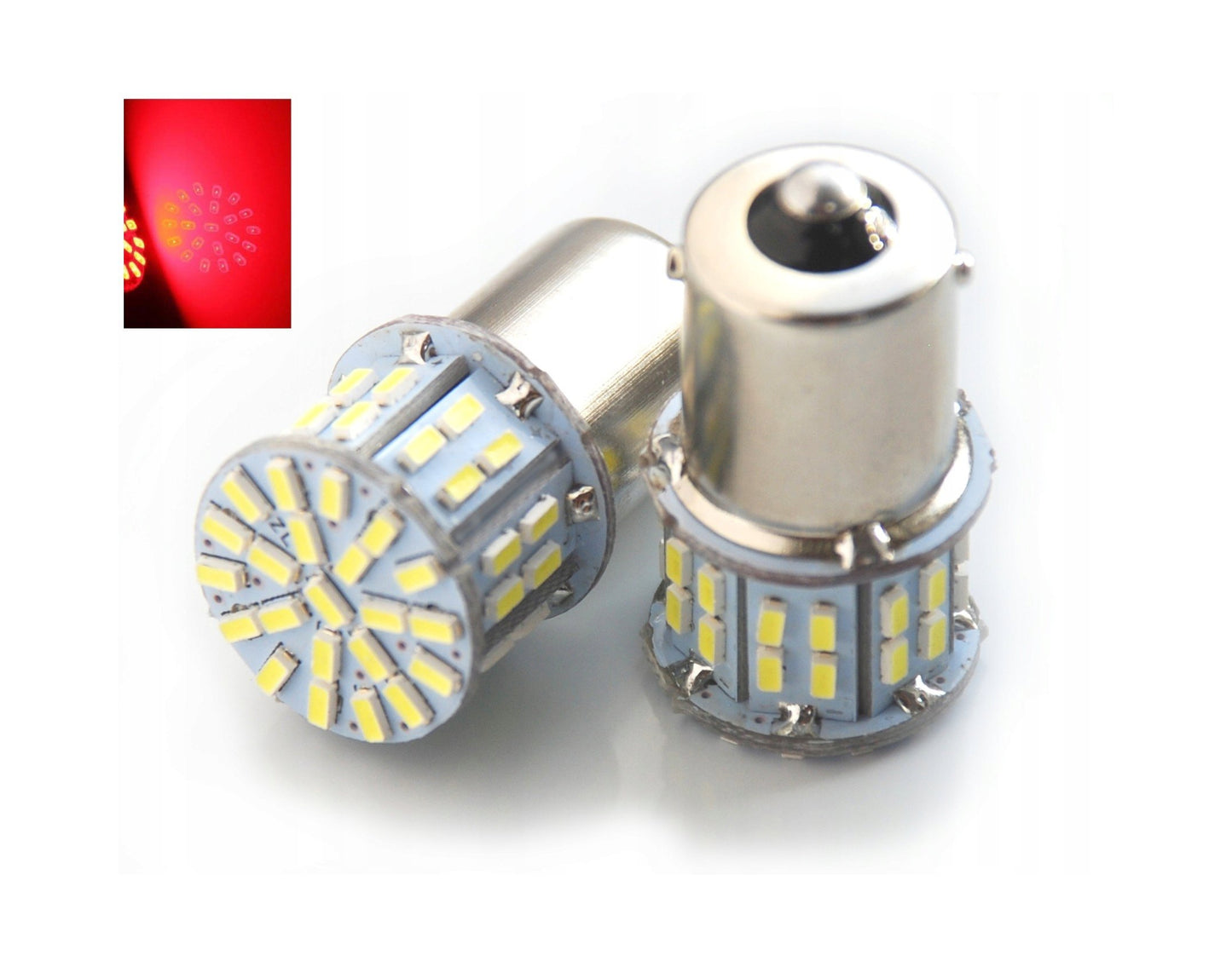 LED Bulb Red, P21W/Ba15s 12/24v for Interior