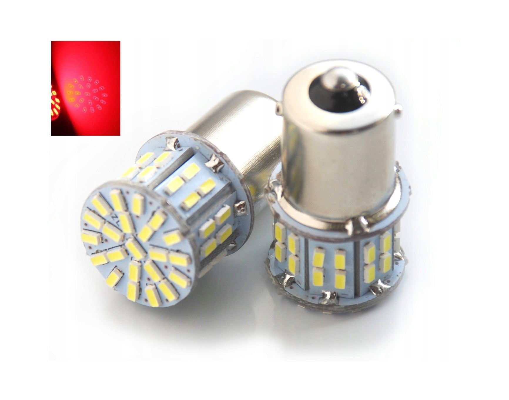 LED Bulb Red, P21W/Ba15s 12/24v for Interior