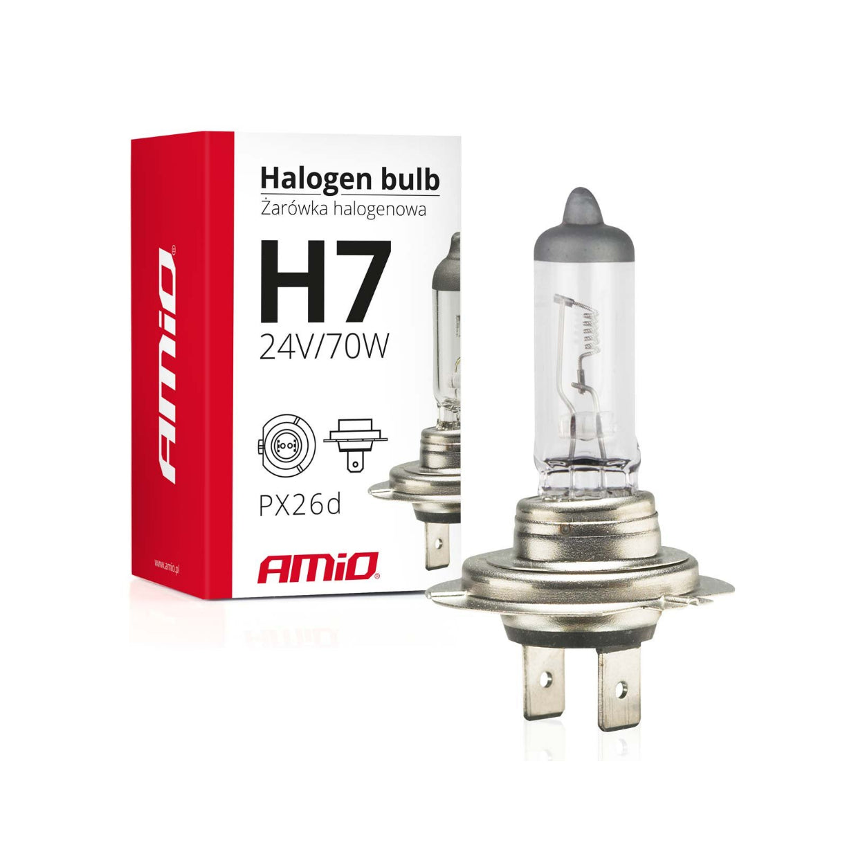 Light bulb / Halogen bulb H7 24V 70W UV filter, AMIO