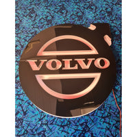 LED Lysskilt 3D, VOLVO Logo / Sort Glans - Rød/RGB 24V