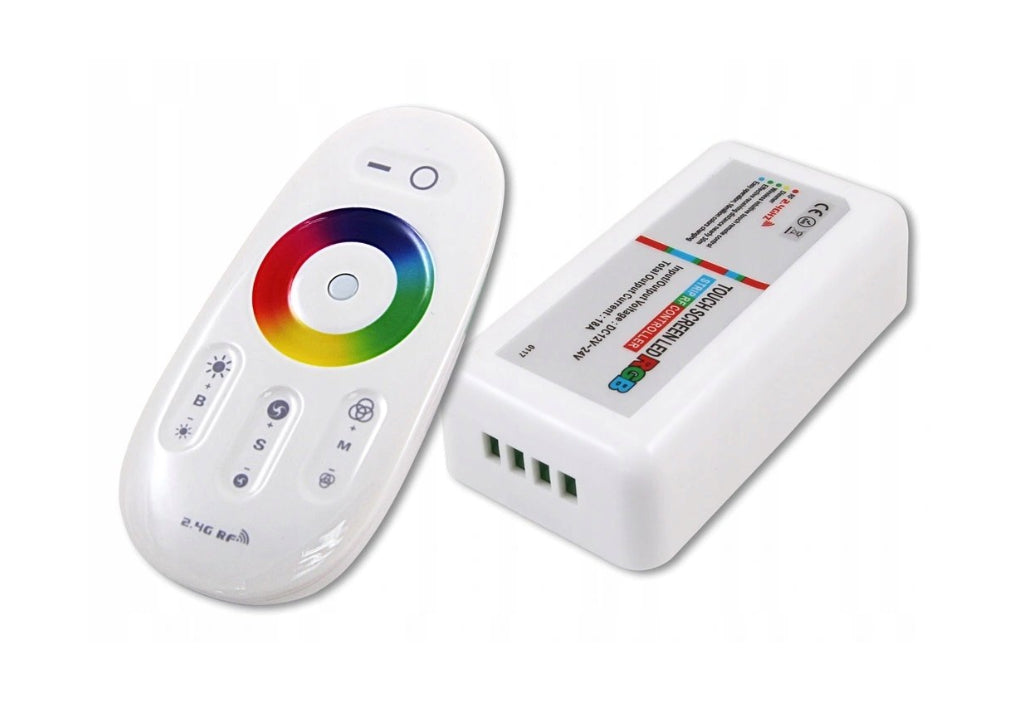 RGB-Kontroller med Touch Fjernkontroll 12-24V, Hvit - Type 1