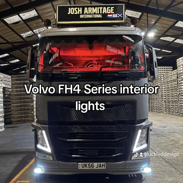 Interiør LED-Innsatser, Hvit/Rød, 2stk - Volvo FH4/FM4