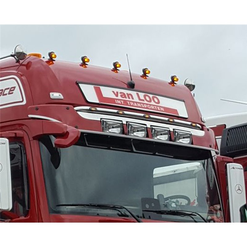 Roof bar (for sun visor) in stainless steel/powder coating - Mercedes Actros MP4/MP5 (GigaSpace), Type 8