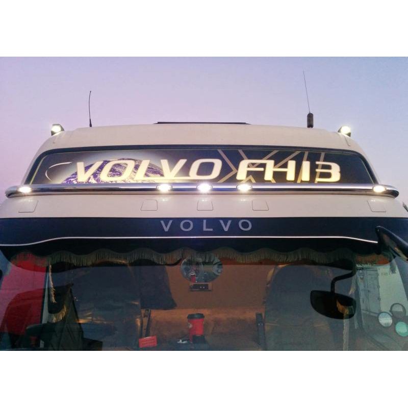 Roof bar (for sun visor) in stainless steel/powder coating - Volvo FH2/FH3, Type 1