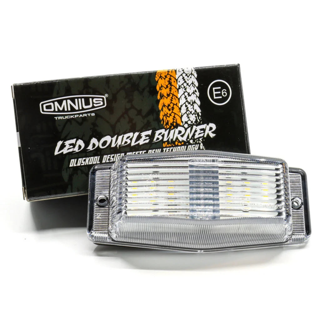 Omnius Double Burner LED - Oransj (Hvit Lampeskjerm)