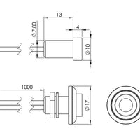 LED-Diode 10mm, 12/24V - Rød/Blå/Grønn/Hvit/Gul