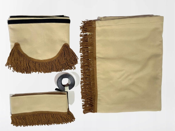 Gardinsett i Stoff til Lastebil/Varebil, Type 2 - Lys-Beige/Brun