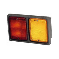 Hella Square Tail Light/Brake Light, Red/Orange