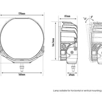 Lazer Sentinel Black, LED 7" Auxiliary Light
