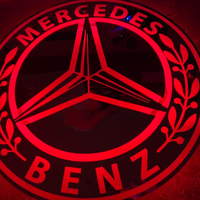 LED Light sign 3D, V8 / Gloss Black - Red/RGB 24V