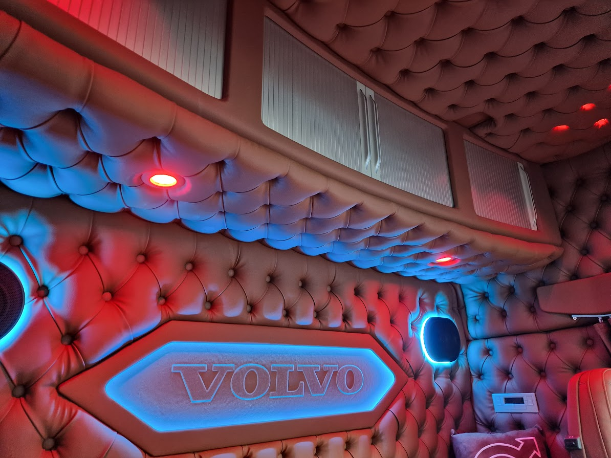 Back Cabinet Plate Made to Order - Button Padding, LED Diodes, Alcantara